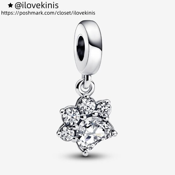 Pandora Sparkling Pet Paw Print Dangle Charm - Picture 1 of 5